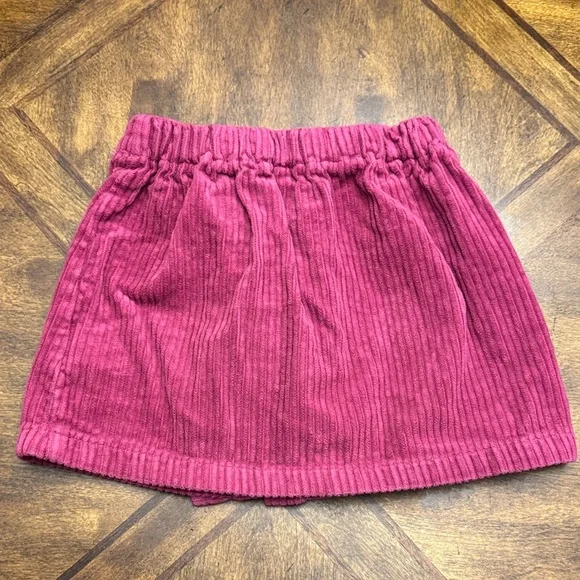 Burgundy Corduroy mini Skirt with Ruffle Detail cotton 100% sz4 girls - Picture 6 of 6